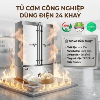 Tủ cơm công nghiệp dùng điện 24 khay BNQ