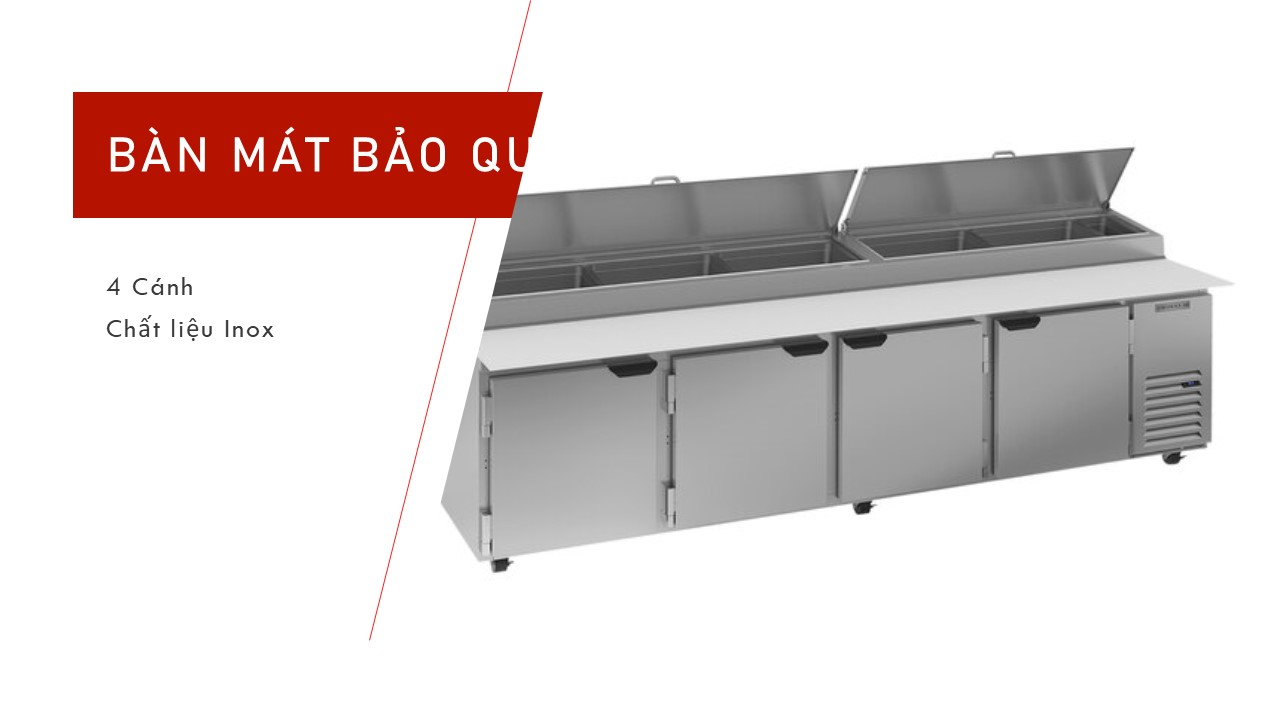 Bàn mát bảo quản thực phẩm 4 cánh inox