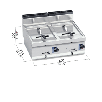 Chiên nhúng gas đôi Bertos Model GL10+10B