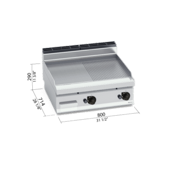 Chiên nửa phẳng nửa nhăn dùng gas Bertos Model G7FM8B-2