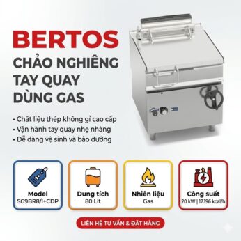 Chảo nghiêng tay quay dùng gas Bertos Model SG9BR8/L+CDP