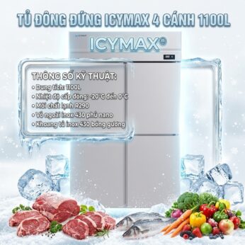 Tủ đông đứng Icymax 4 cánh 1100L