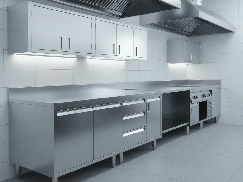 Tủ bếp inox công nghiệp
