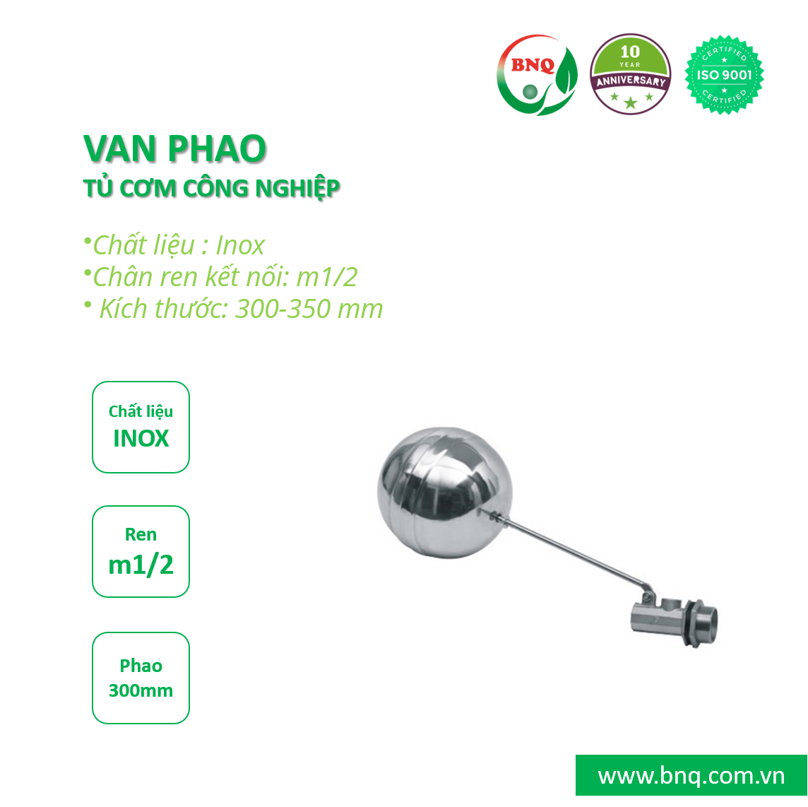 Van phao tủ cơm công nghiệp