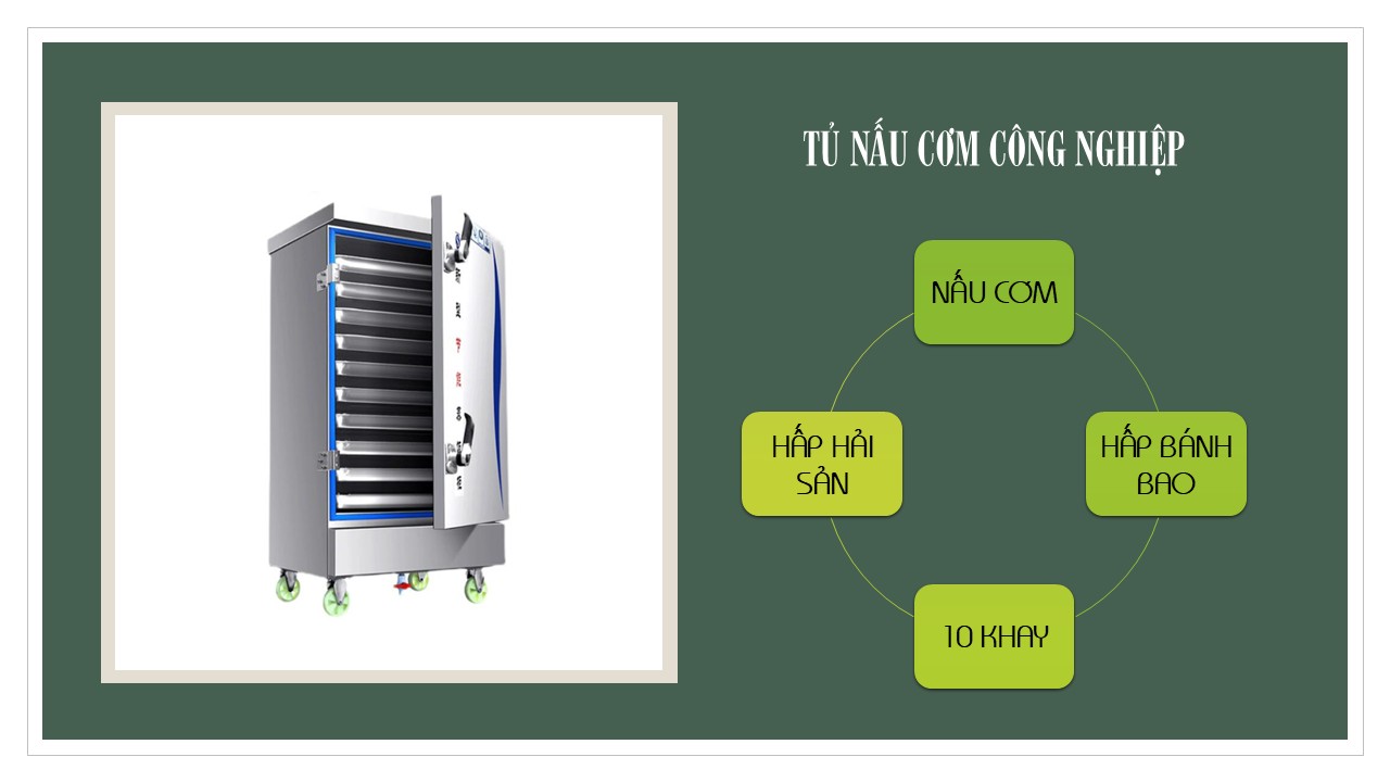 Tủ nấu cơm công nghiệp dùng điện 10 khay
