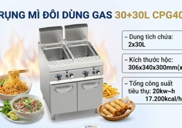 Trụng mì đôi dùng gas 30+30L  Berto’s