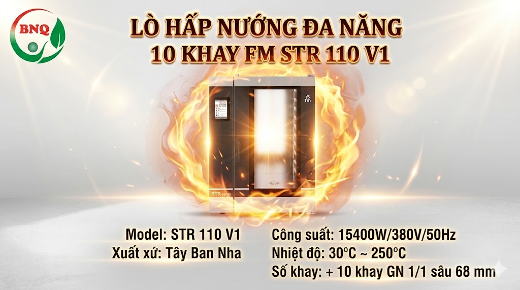 Lò hấp nướng đa năng 10 khay FM STR 110 V1