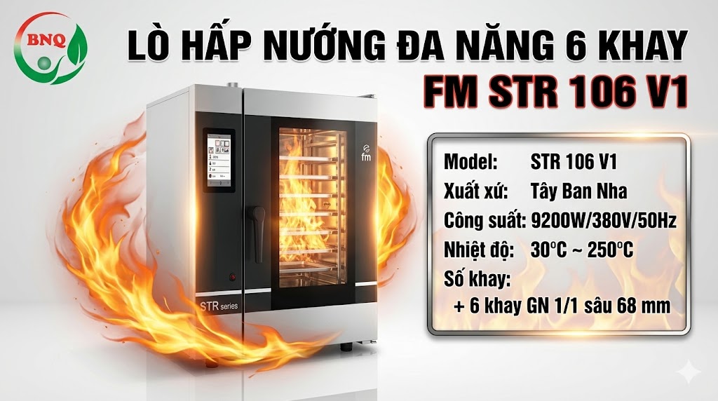 Lò hấp nướng đa năng 6 khay FM STR 106 V1