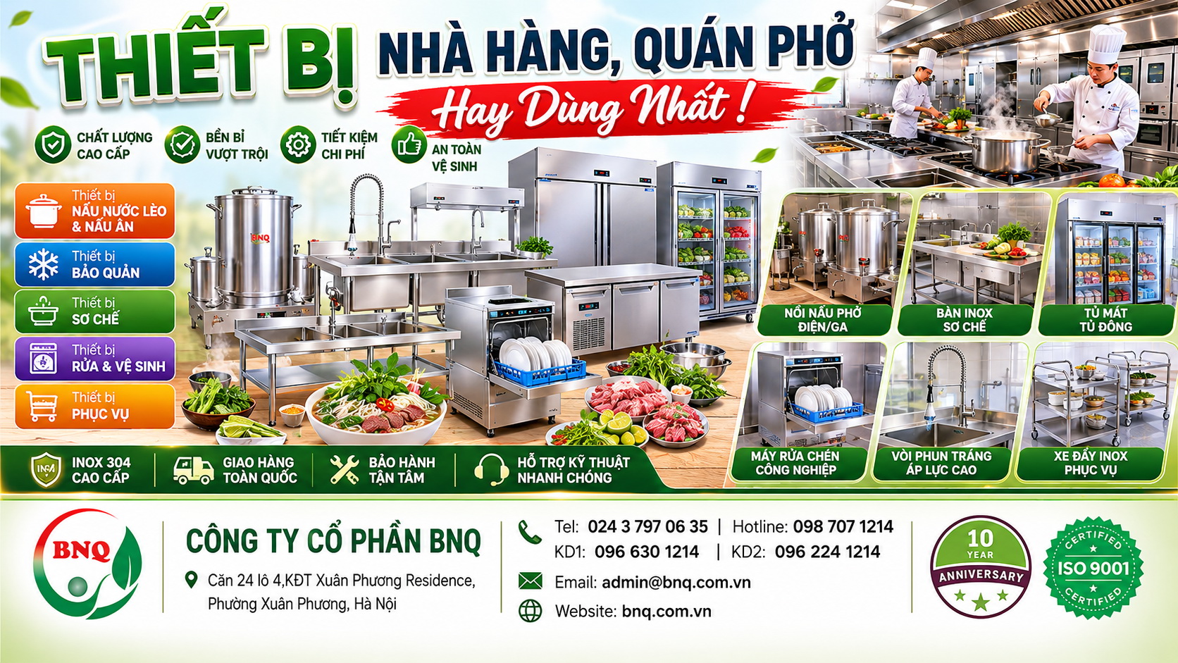 Thiết bị nhà hàng, quán phở – Yếu tố quyết định hiệu quả vận hành