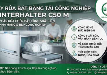 Máy rửa bát băng tải công nghiệp Winterhalter C50 M – Giải pháp rửa chén bát công suất lớn cho nhà hàng và bếp công nghiệp