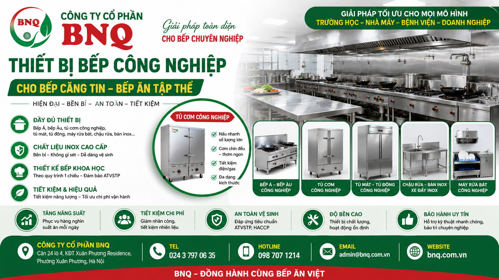 Thiết bị bếp công nghiệp – Giải pháp tối ưu cho bếp căng tin và bếp ăn tập thể hiện đại