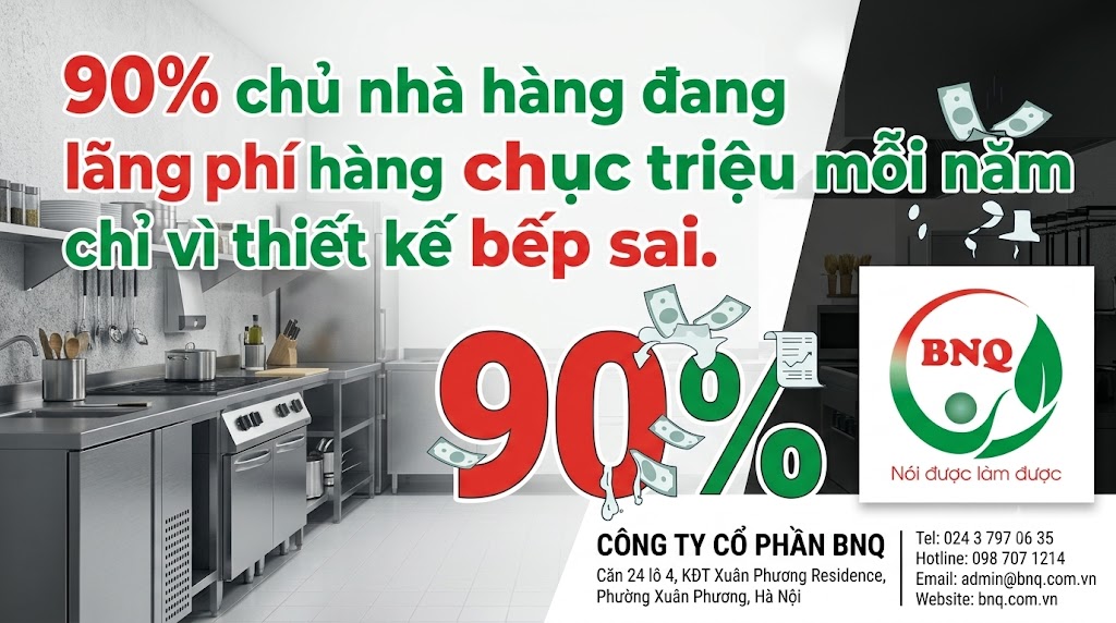 90% chủ nhà hàng đang lãng phí hàng chục triệu mỗi năm chỉ vì thiết kế bếp sai