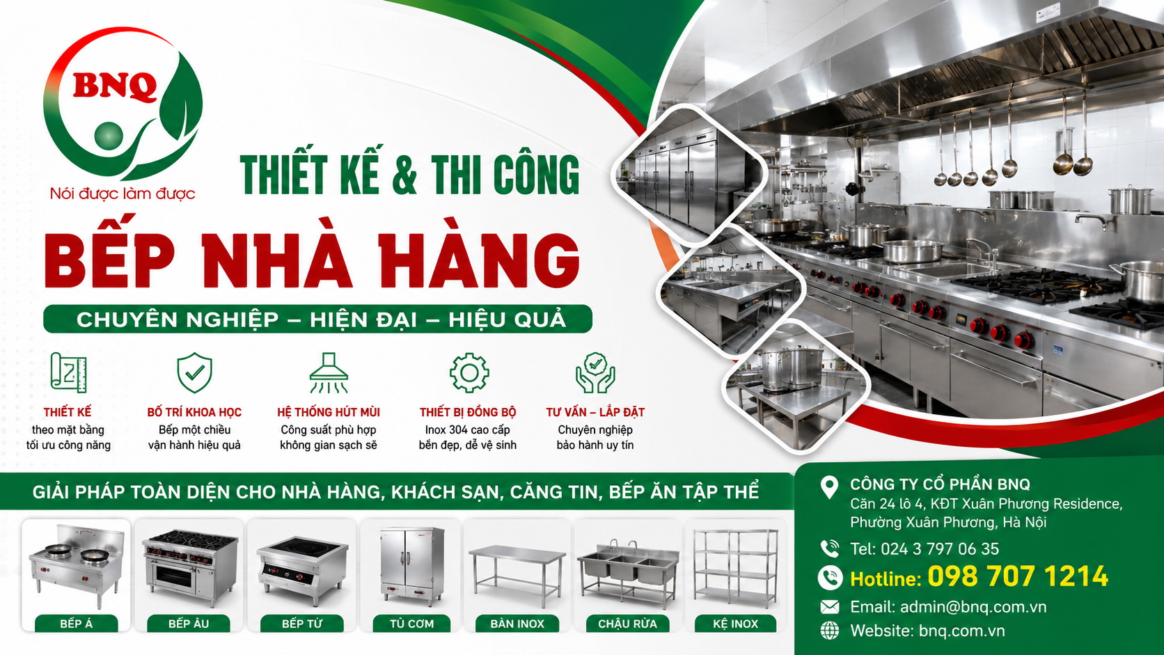 Bếp nhà hàng: Thiết kế và bố trí hệ thống bếp chuyên nghiệp, tối ưu công năng