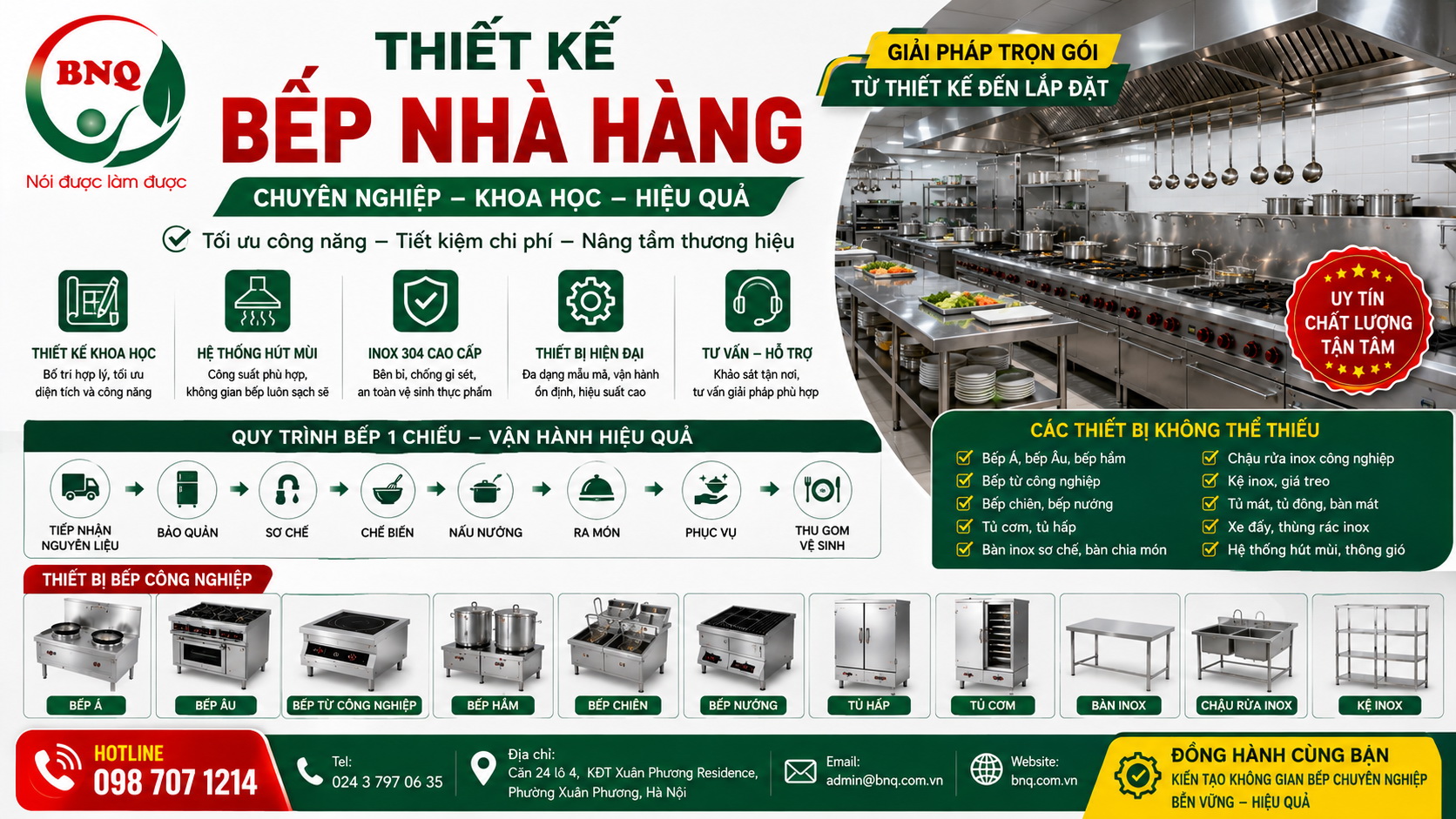 Thiết kế bếp nhà hàng chuyên nghiệp cần những thiết bị gì?