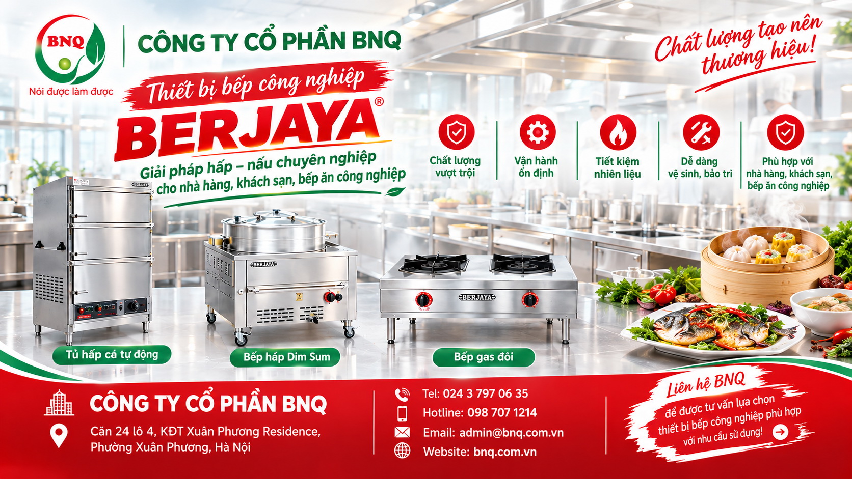 Berjaya – Giải pháp thiết bị cho bếp công nghiệp hiện đại
